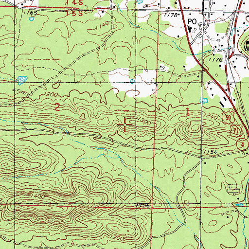 Topographic Map of Cross Mountains, AR