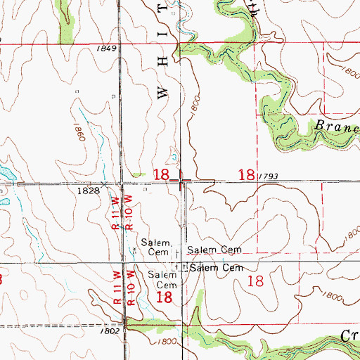 Topographic Map of Salem (historical), KS