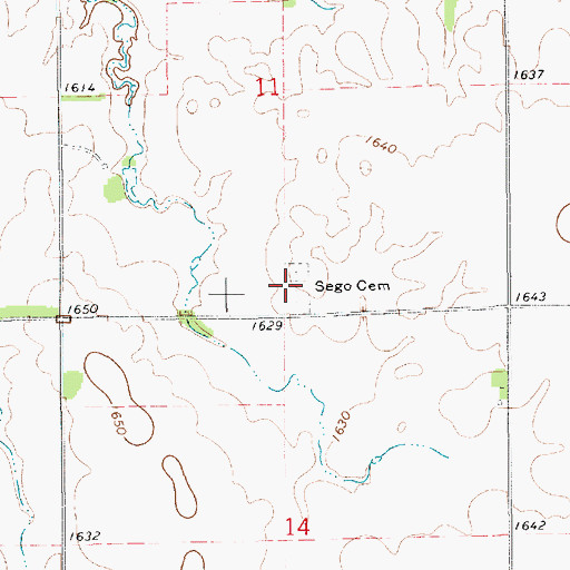 Topographic Map of Sego (historical), KS