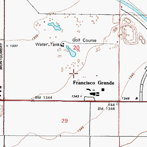 Topographic Map of Francisco Grande, AZ