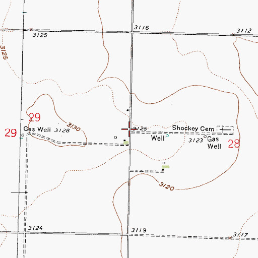 Topographic Map of Shockey (historical), KS
