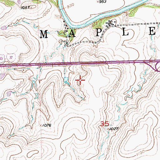 Topographic Map of Springside (historical), KS