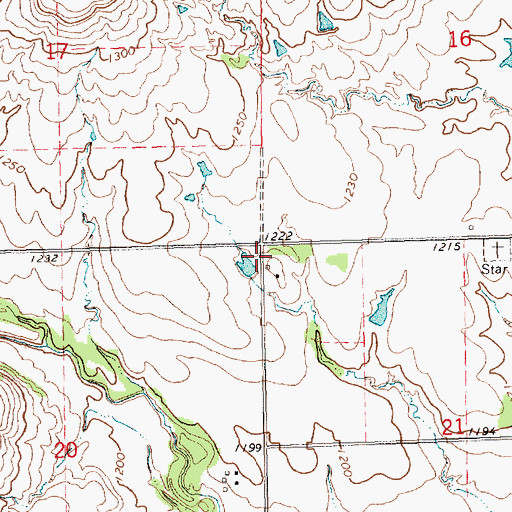 Topographic Map of Star (historical), KS