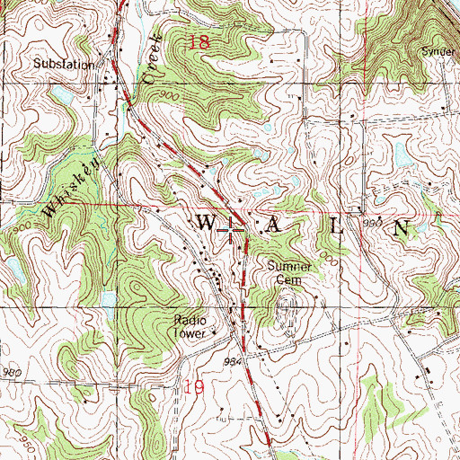 Topographic Map of Sumner (historical), KS
