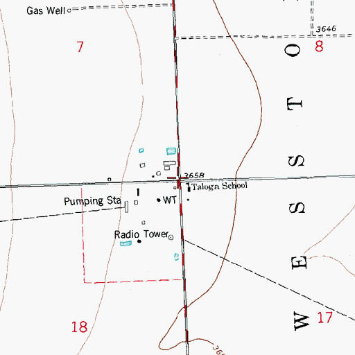 Topographic Map of Taloga (historical), KS