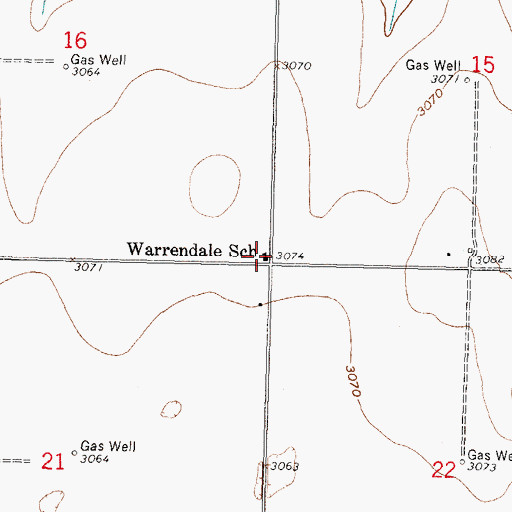 Topographic Map of Warrendale (historical), KS