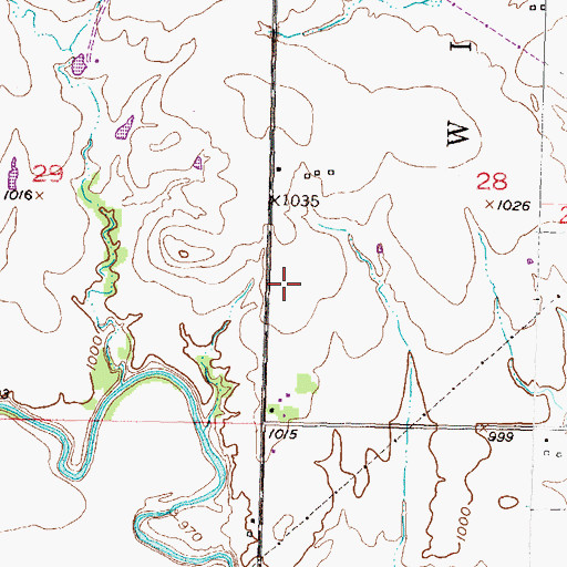 Topographic Map of Waveland (historical), KS
