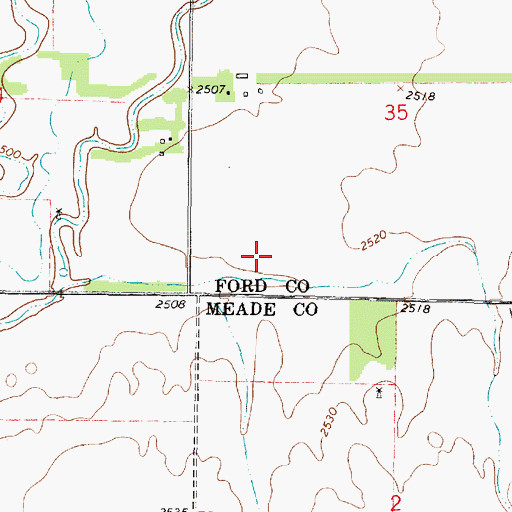 Topographic Map of Wilburn (historical), KS