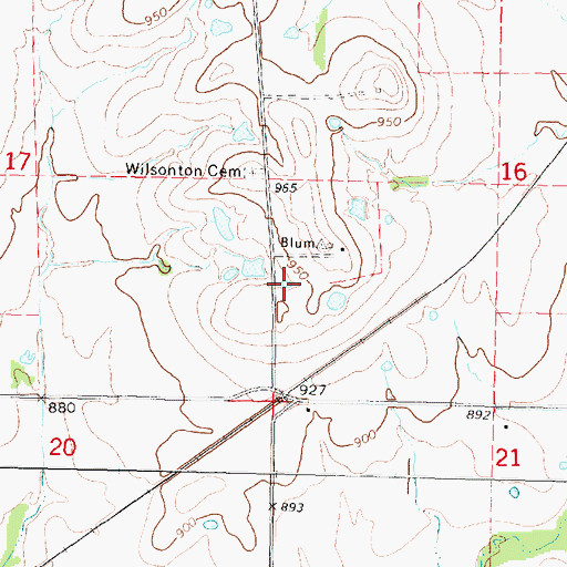 Topographic Map of Wilsonton (historical), KS
