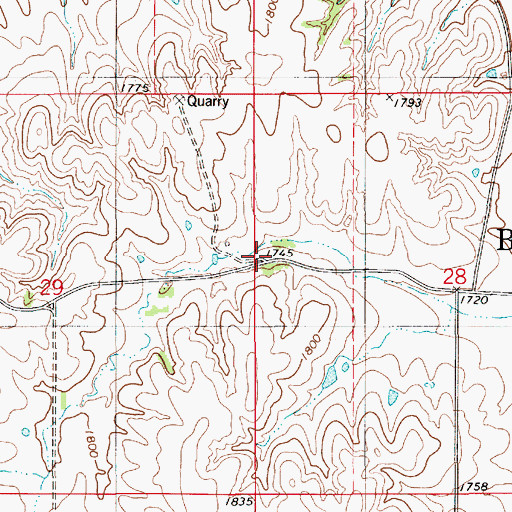 Topographic Map of Yoxall (historical), KS