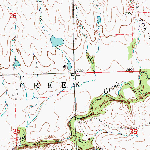 Topographic Map of Cedar Fork (historical), KS