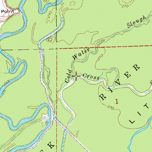 Topographic Map of Cross Slough, AR