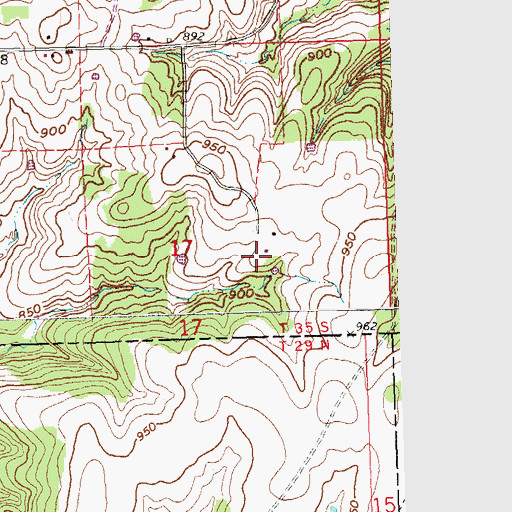 Topographic Map of Cascade (historical), KS