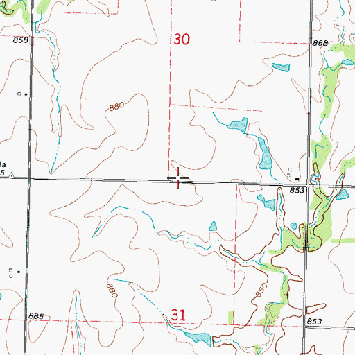 Topographic Map of New Winsor (historical), KS