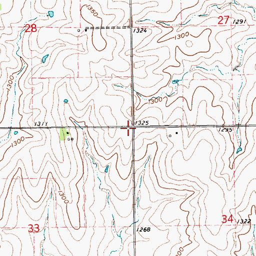 Topographic Map of Bateham, KS