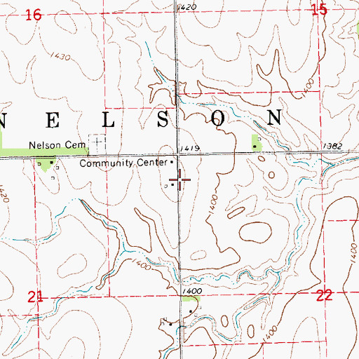 Topographic Map of Nelson (historical), KS
