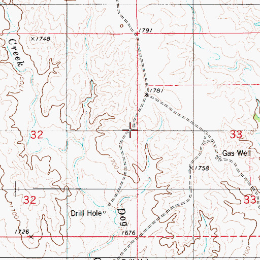 Topographic Map of Evansville (historical), KS