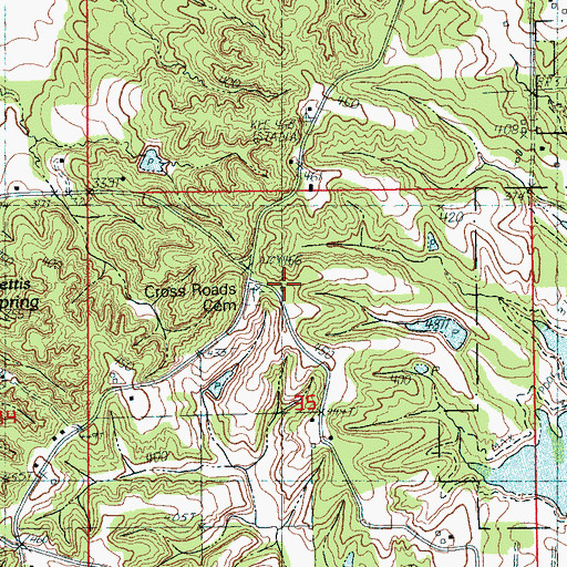 Topographic Map of Crossroad Church, AR