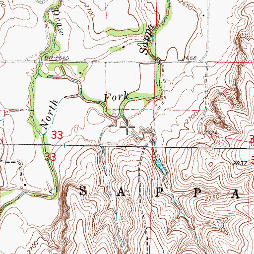 Topographic Map of Sheffield (historical), KS