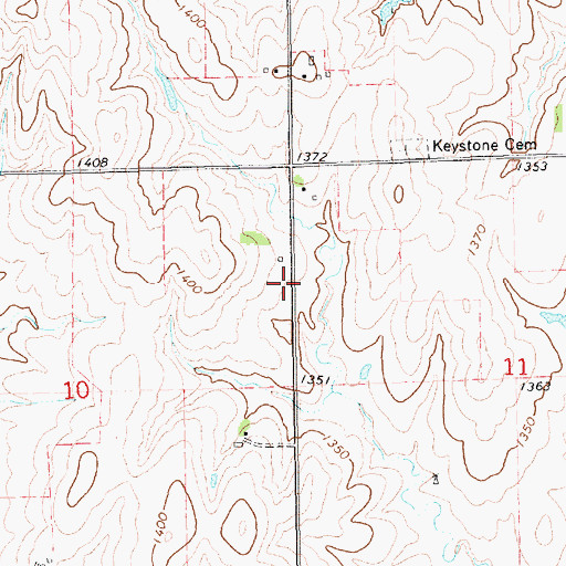 Topographic Map of Keystone (historical), KS
