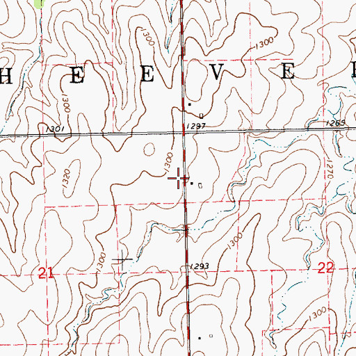 Topographic Map of Cheever (historical), KS