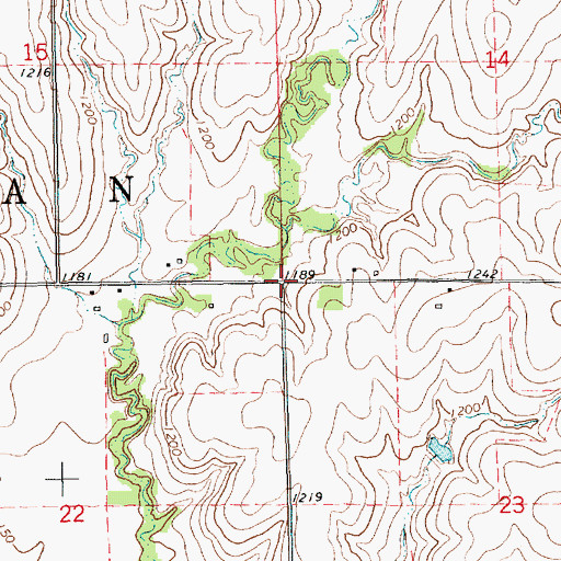 Topographic Map of New Chillicothe (historical), KS