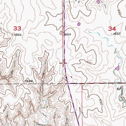 Topographic Map of Aroma (historical), KS