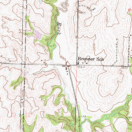 Topographic Map of Brenner Station (historical), KS