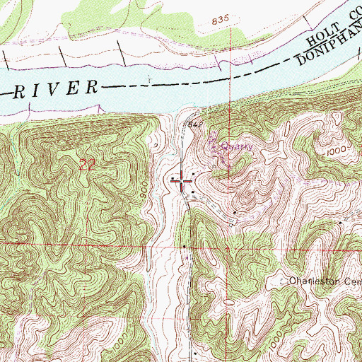 Topographic Map of Charleston (historical), KS