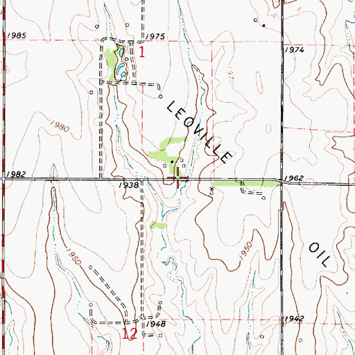 Topographic Map of Leoville (historical), KS