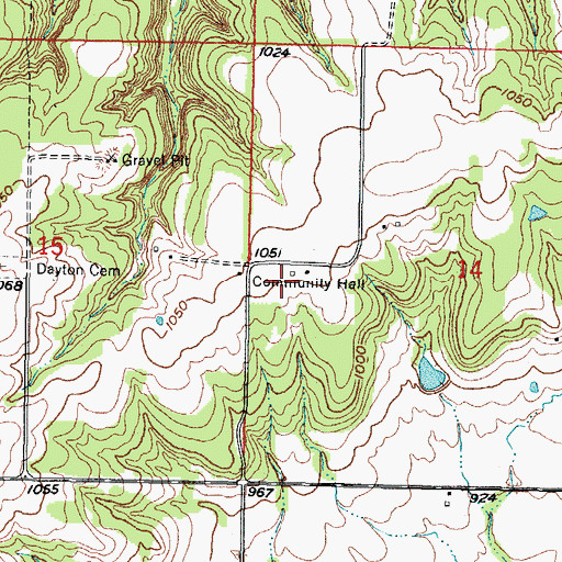 Topographic Map of Dayton (historical), KS