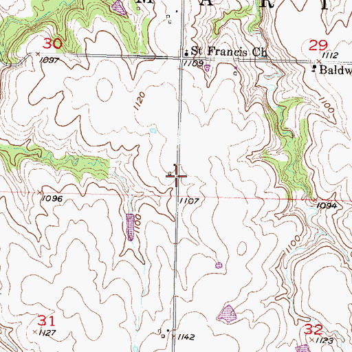 Topographic Map of Lapeer (historical), KS