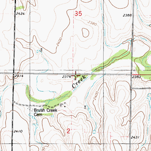 Topographic Map of Turnerville (historical), KS