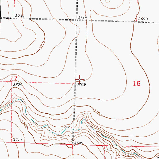 Topographic Map of Greeley Center (historical), KS