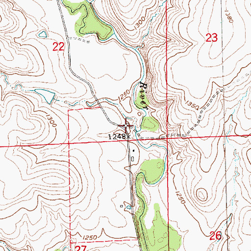 Topographic Map of Flint Ridge (historical), KS