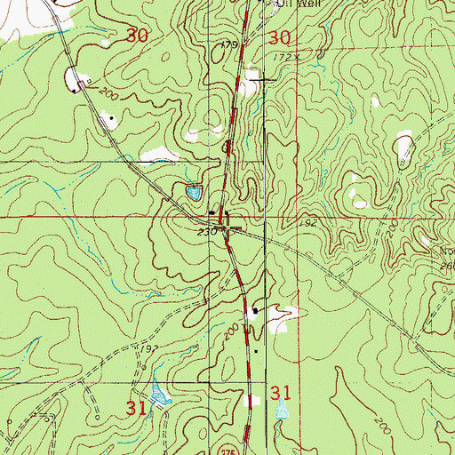 Topographic Map of Crossroads School, AR