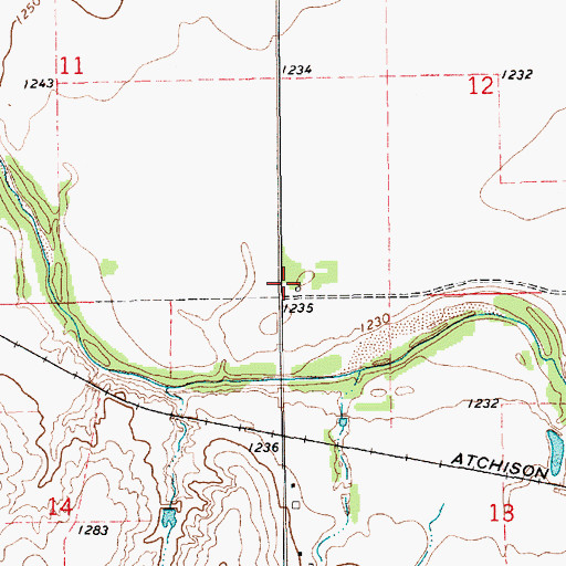Topographic Map of Sonora (historical), KS