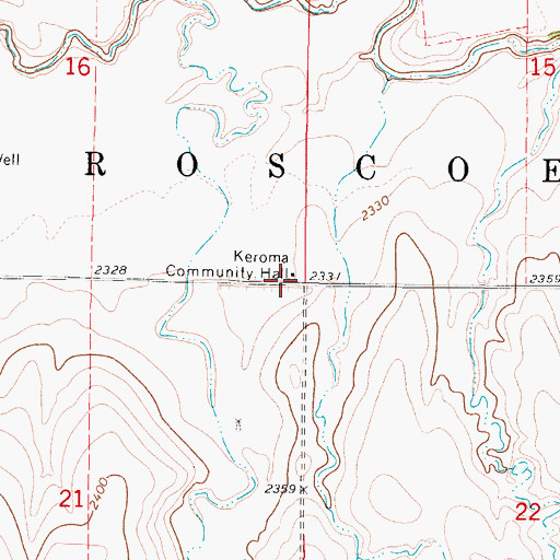 Topographic Map of Keroma (historical), KS