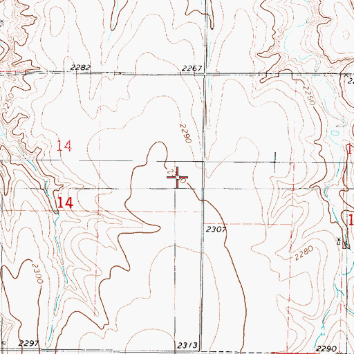 Topographic Map of Cowboy (historical), KS