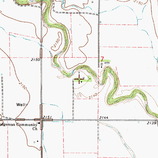 Topographic Map of Hodgeman (historical), KS