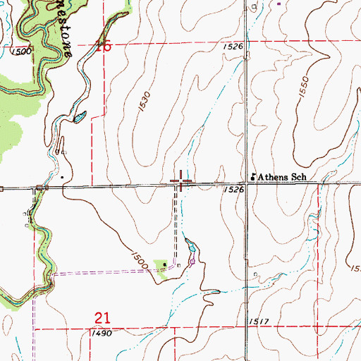 Topographic Map of Athens (historical), KS