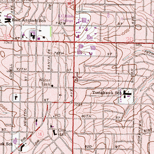 Topographic Map of Glenn (historical), KS