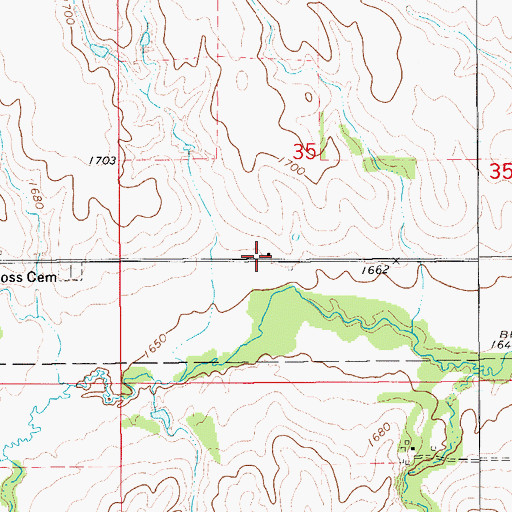 Topographic Map of Bross (historical), KS