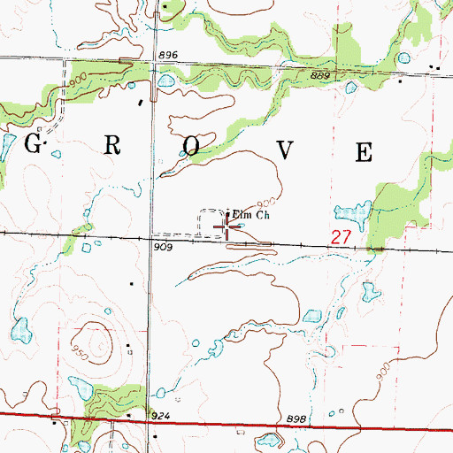 Topographic Map of Elm City (historical), KS