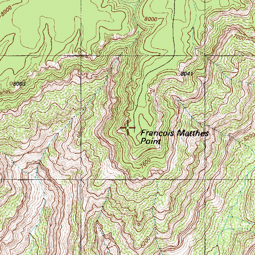 Topographic Map of Francois Matthes Point, AZ