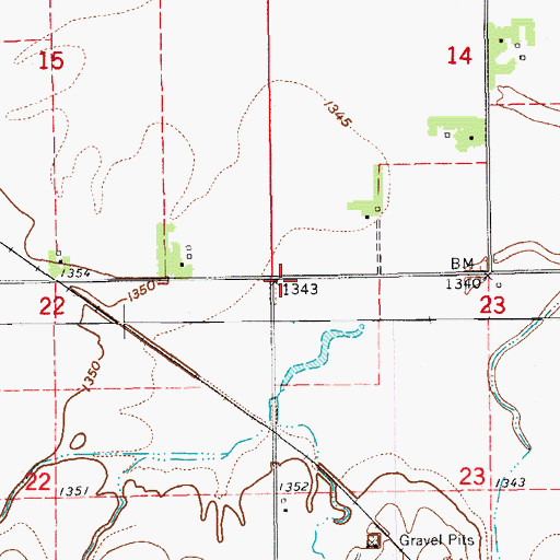 Topographic Map of Basham (historical), KS