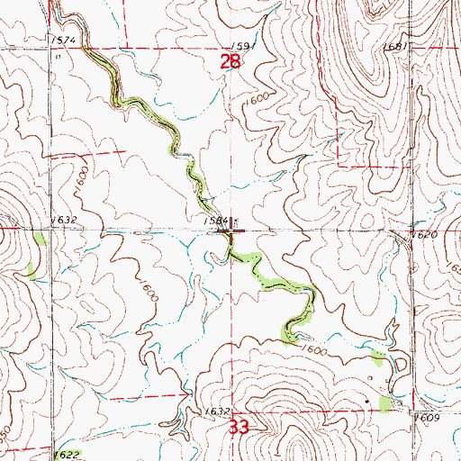 Topographic Map of Lone Walnut (historical), KS