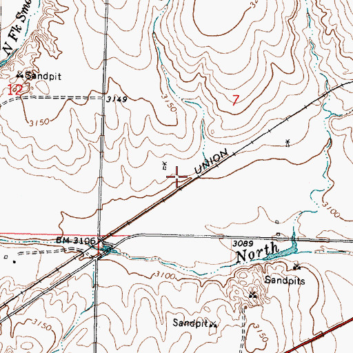 Topographic Map of Sheridan Station (historical), KS