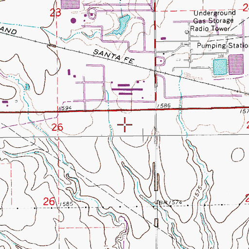 Topographic Map of Wheatland (historical), KS