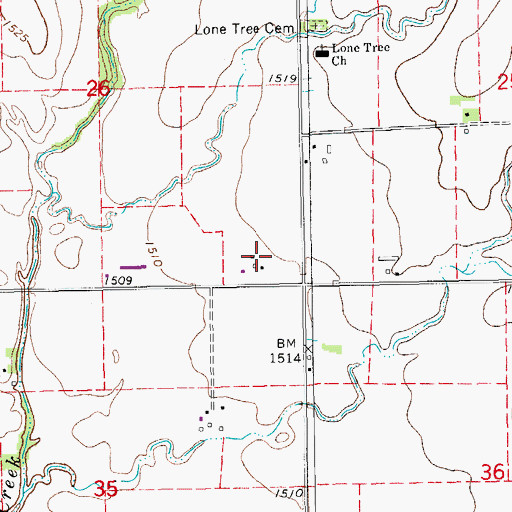 Topographic Map of Farms (historical), KS